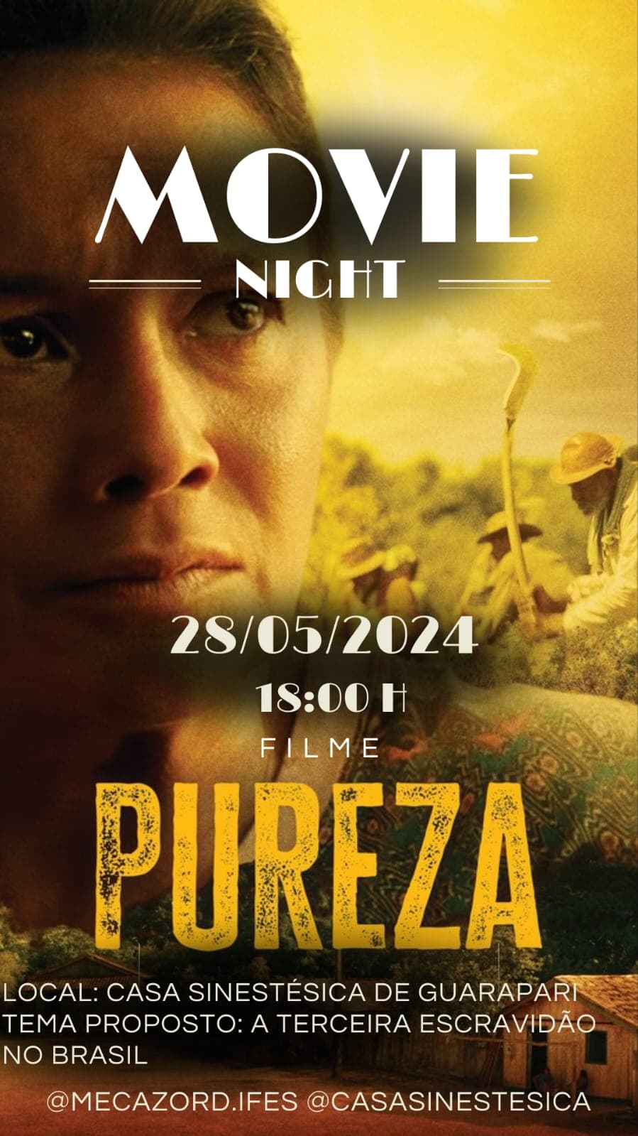 Sessão de Cineclube - Exibição do Filme 'Pureza'