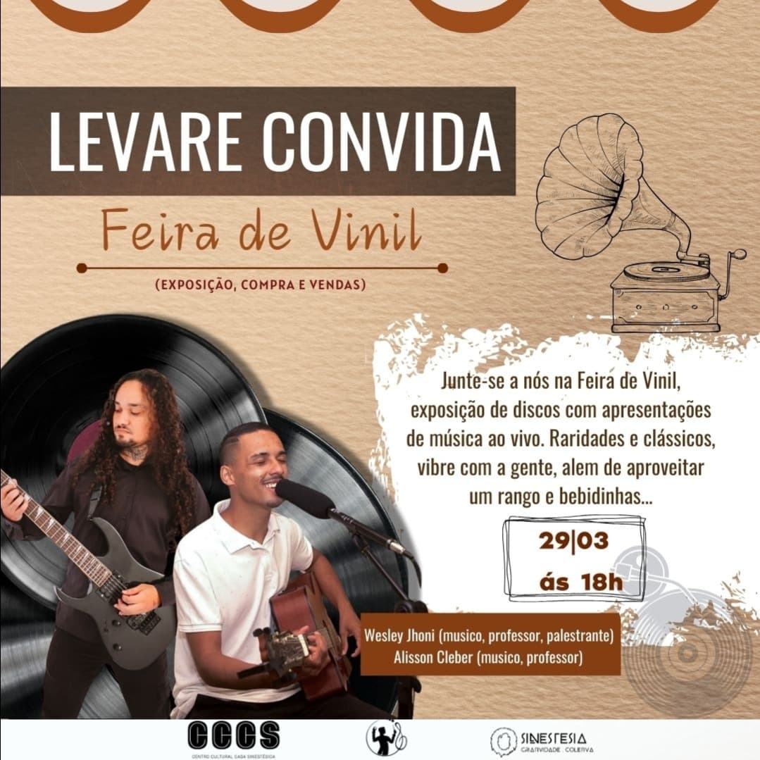 Sexta com paixão: Música com o 'Levare Convida' e Feira do Vinil animam a Casa Sinestésica!