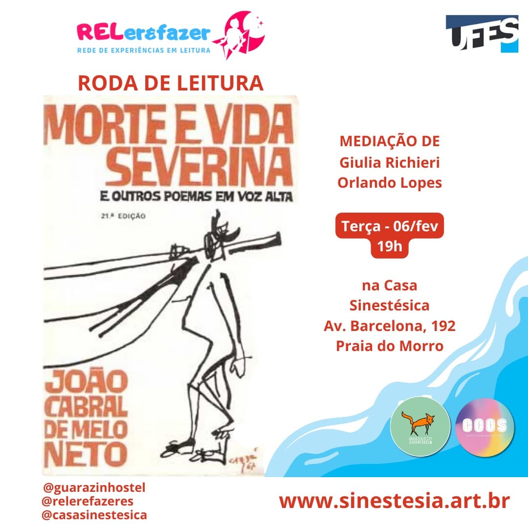 Roda de leitura: 'Morte e Vida Severina' (1955), de João Cabral de Melo Neto