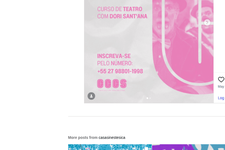 Divulgação do curso Todo Teatro é Físico com Dori Sant'Ana — Casa Sinestésica
