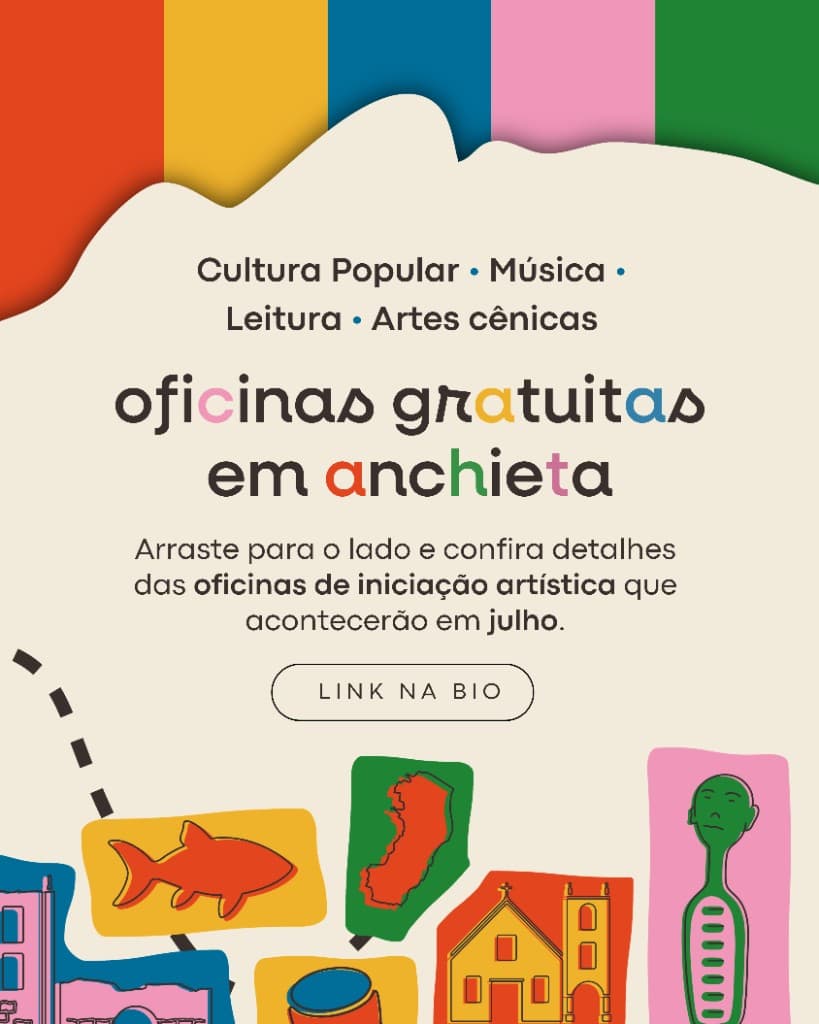 Arte gráfica — Oficinas gratuitas de iniciação artística em Anchieta, julho 2026